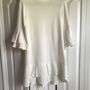 Elegant White Ruffle Dress